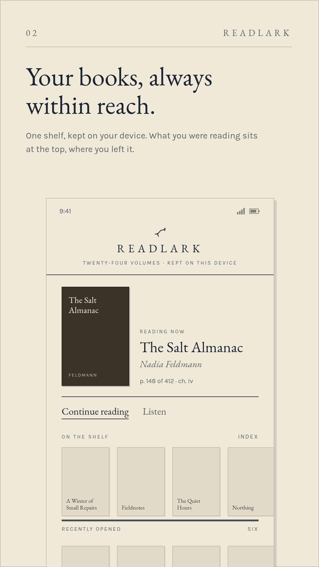 Readlark screen 2
