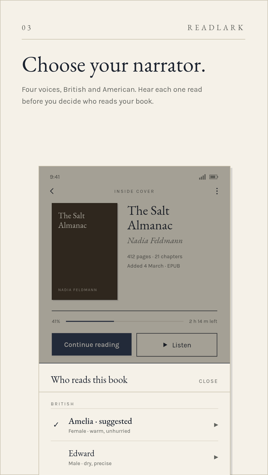 Readlark screen 3