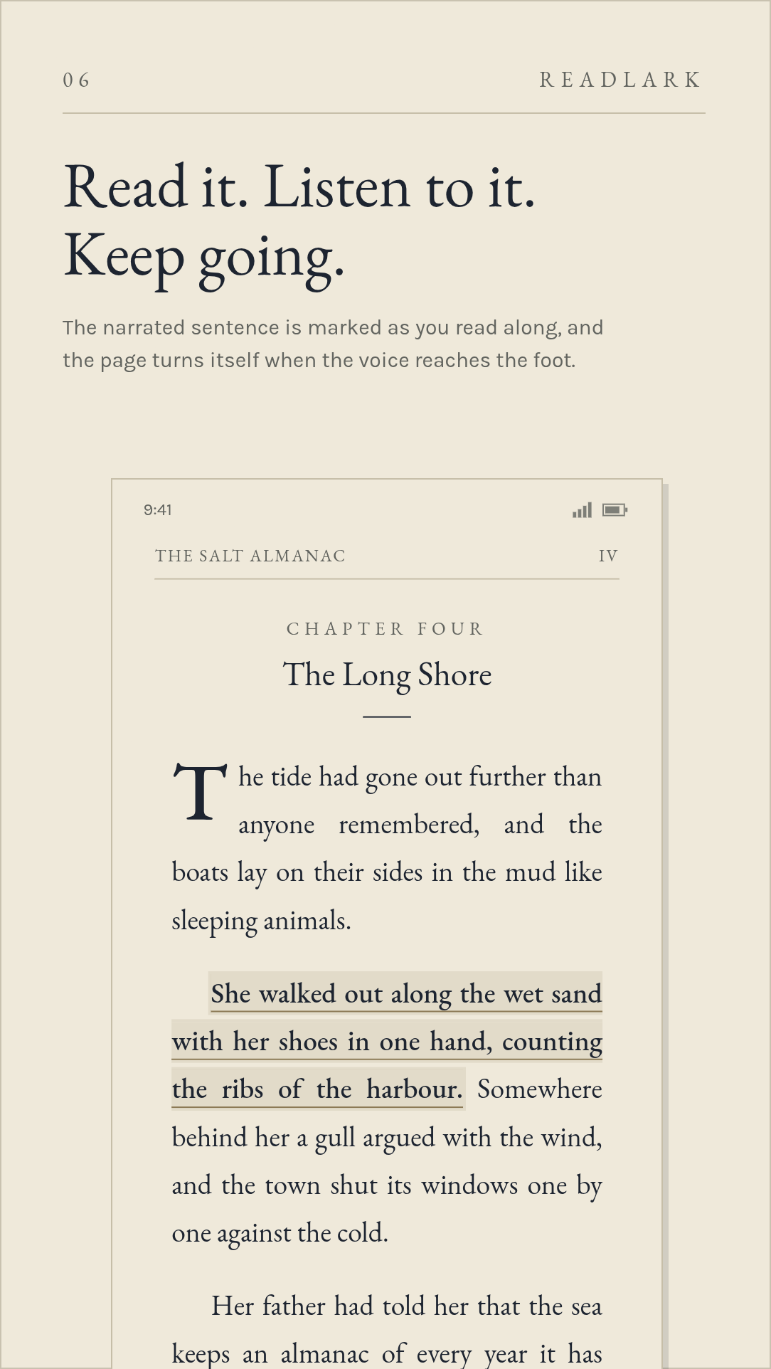 Readlark screen 6
