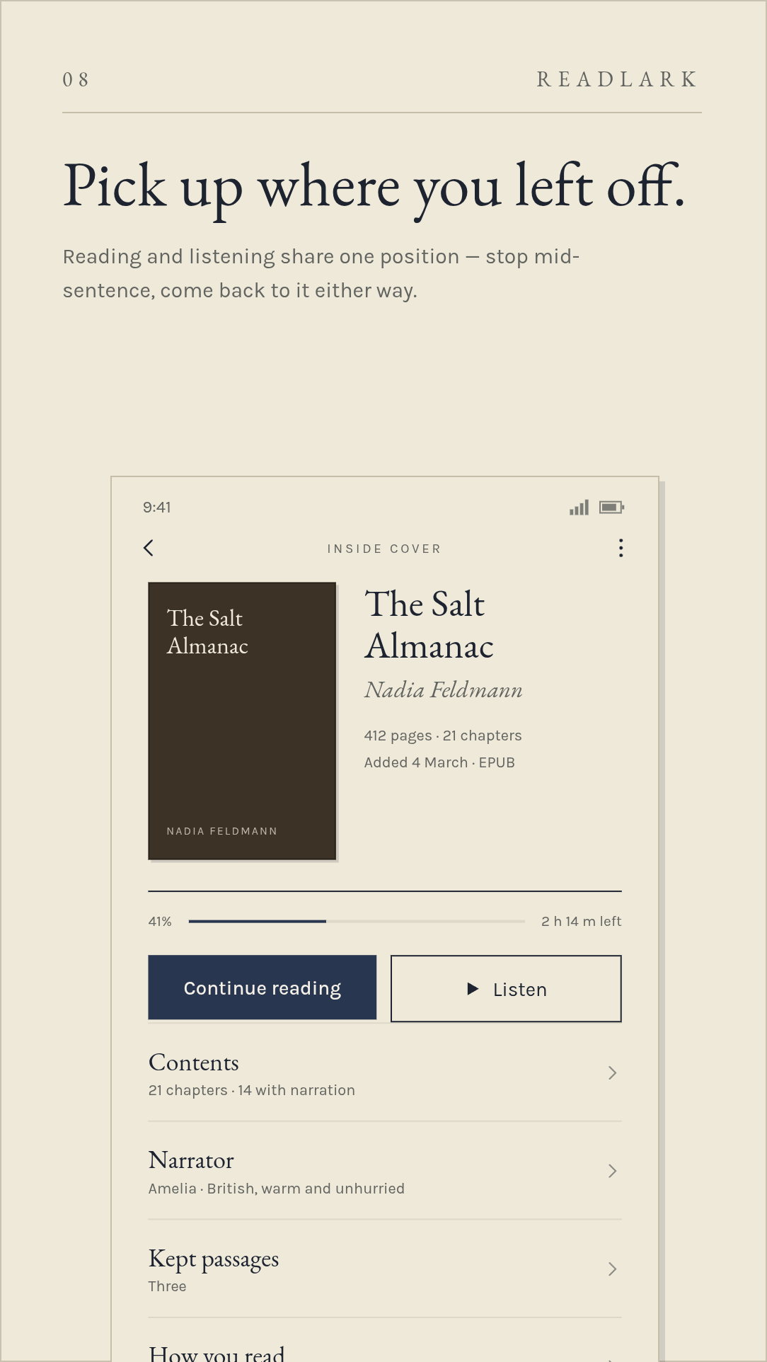Readlark screen 8